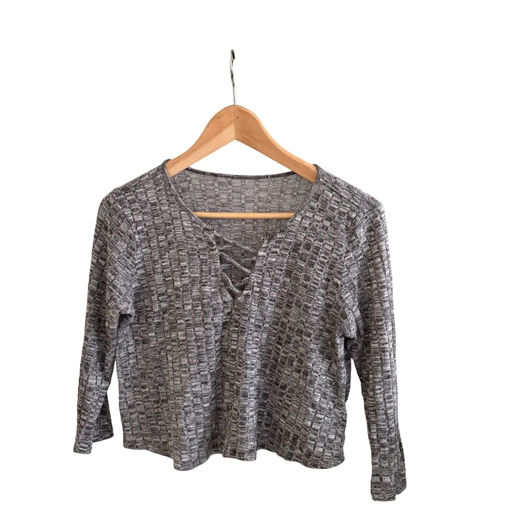 Miami Grey Long Sleeve Crop Top